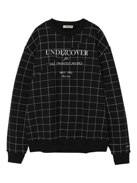 logo grid-print sweatshirt by UNDERCOVER