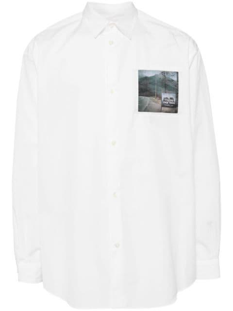 logo-patch cotton shirt by UNDERCOVER