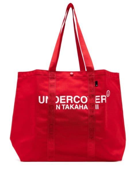 logo-printed tote bag by UNDERCOVER