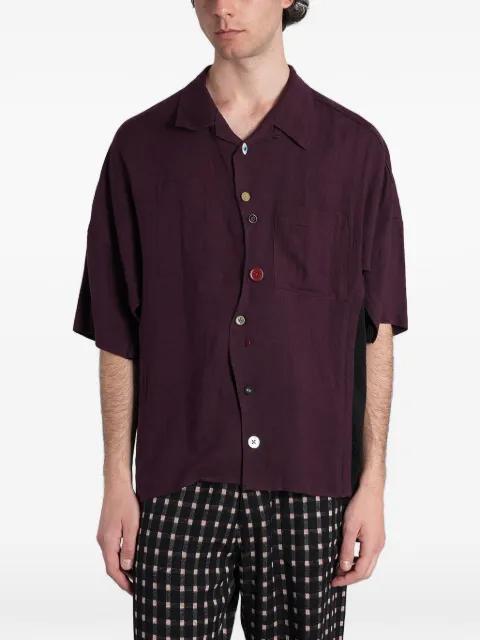 mismatched-button panelled shirt by UNDERCOVER