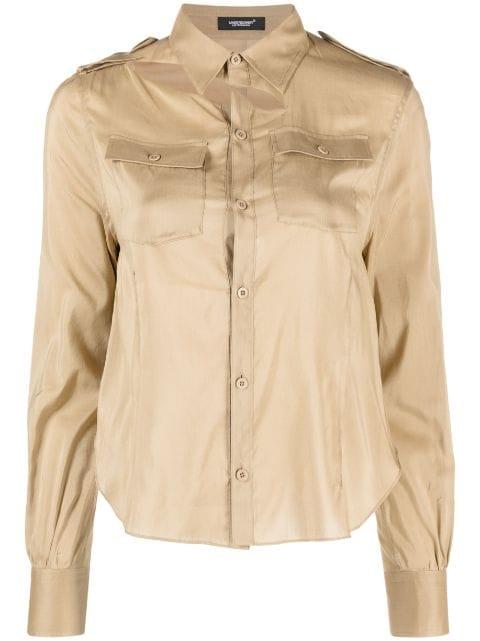open-back cotton-silk blend shirt by UNDERCOVER