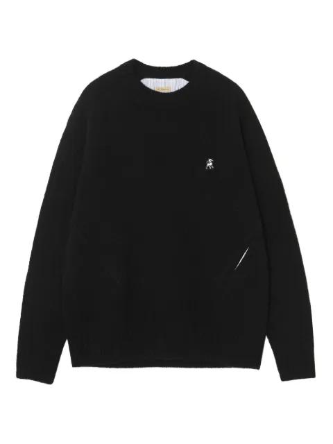 patch-detail wool sweater by UNDERCOVER