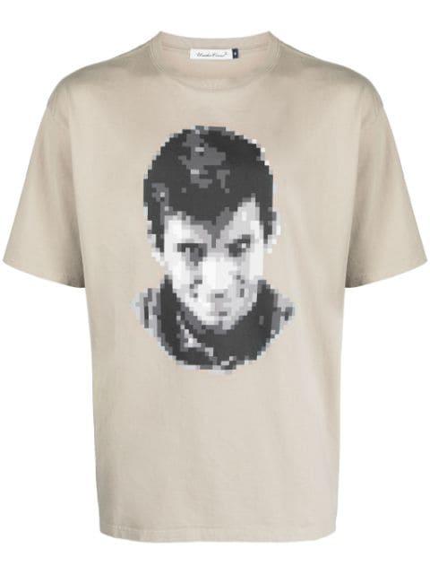 pixelated-print cotton T-shirt by UNDERCOVER