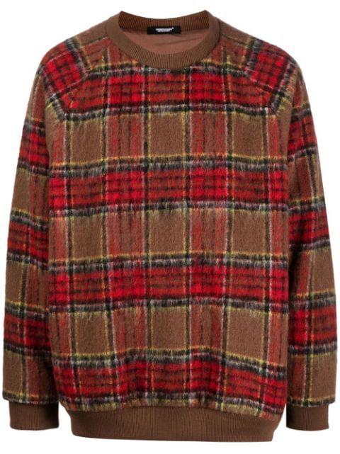 plaid-check sweatshirt by UNDERCOVER