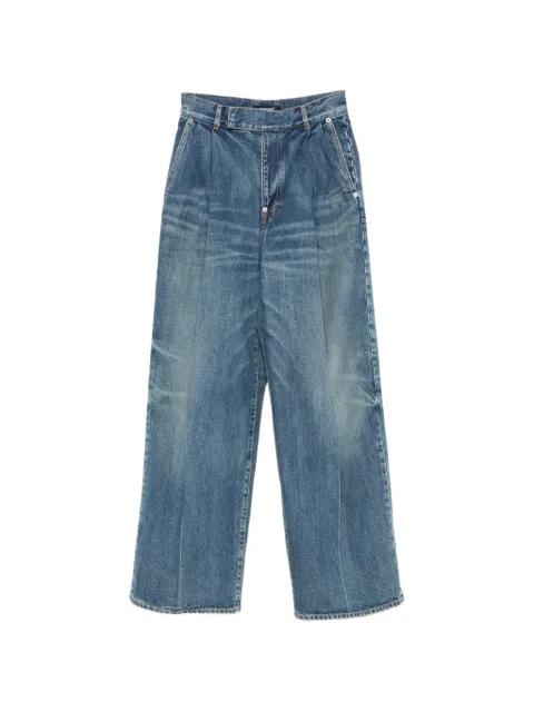 pleated whiskered jeans by UNDERCOVER