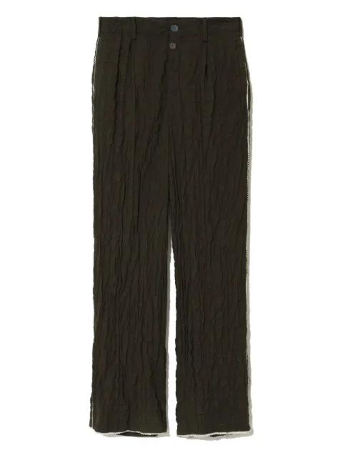 quilted lace-trimmed trousers by UNDERCOVER