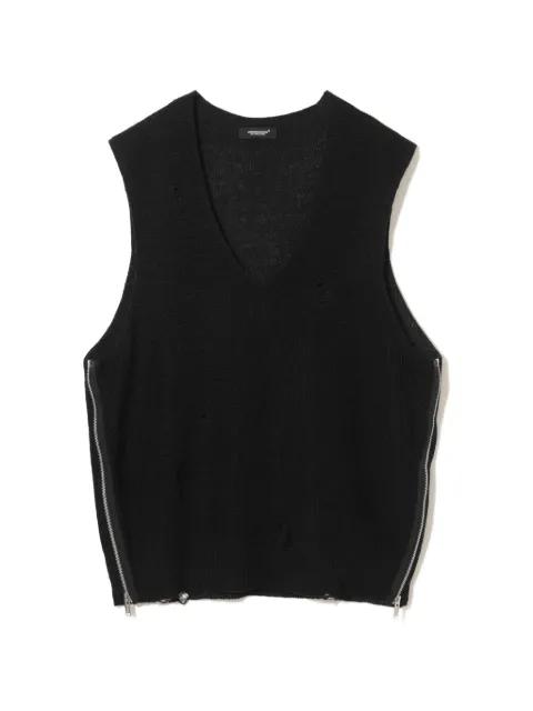 ripped zip-detail vest by UNDERCOVER