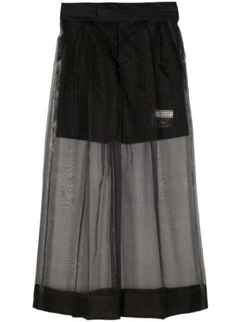 silk-overlay wide-leg trousers by UNDERCOVER