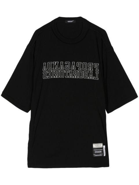 slogan-embroidered cotton T-shirt by UNDERCOVER