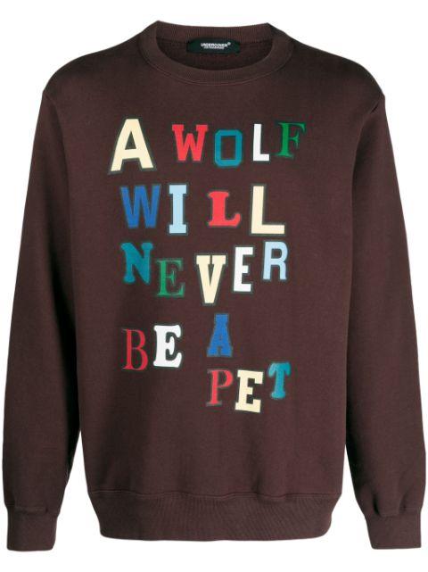 slogan-print cotton sweatshirt by UNDERCOVER