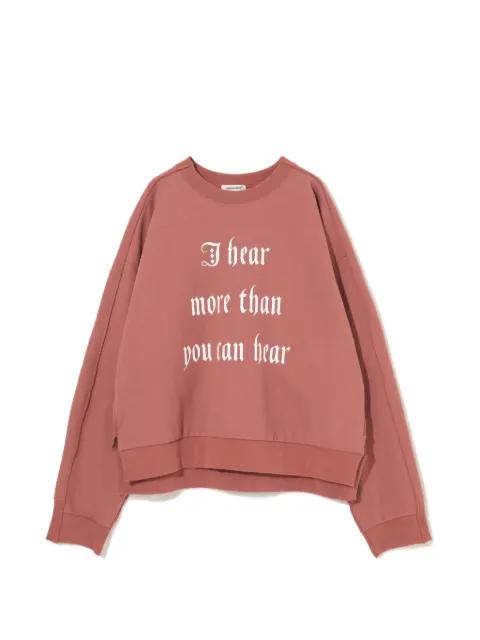 slogan-print raw-edge sweatshirt by UNDERCOVER