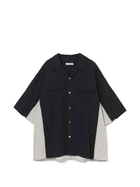 striped panelled shirt by UNDERCOVER