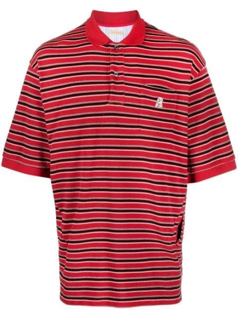 striped piqué cotton polo shirt by UNDERCOVER