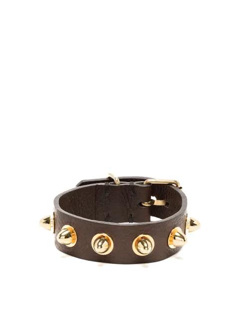 stud-detail leather cuff by UNDERCOVER