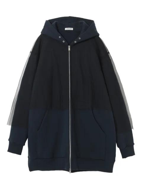 tulle-paneled zip-up hoodie by UNDERCOVER