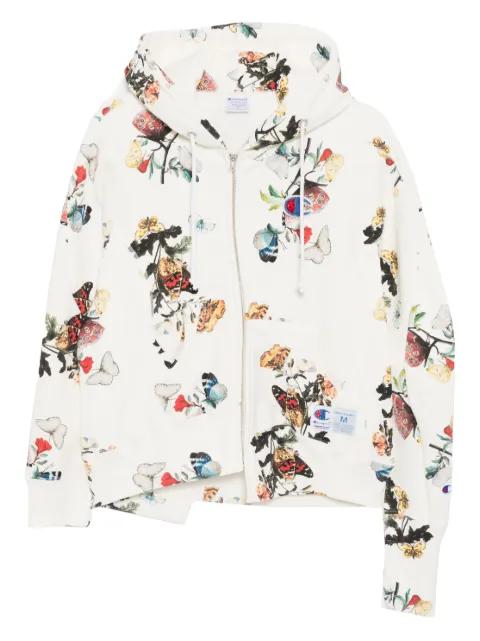x Champion floral-print zip-up hoodie by UNDERCOVER