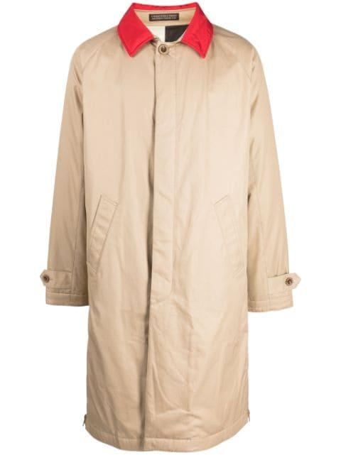 x Fragment contrasting-collar cotton raincoat by UNDERCOVER