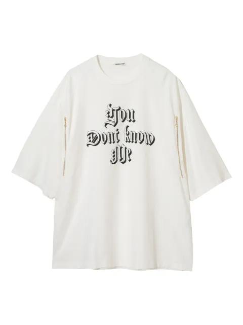 zip-detail cotton T-shirt by UNDERCOVER