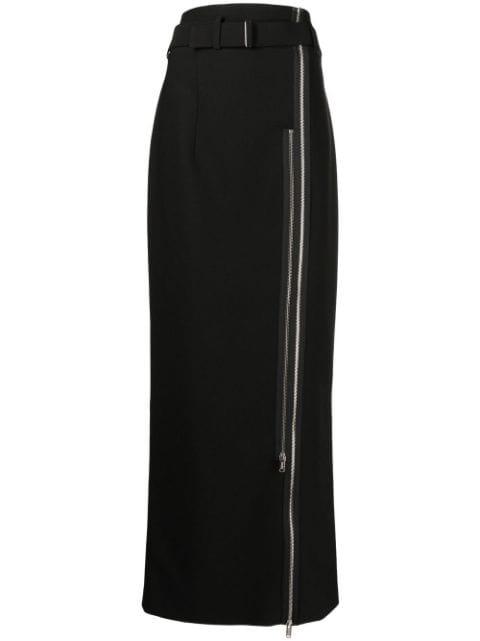 zip-detail high-waisted skirt by UNDERCOVER