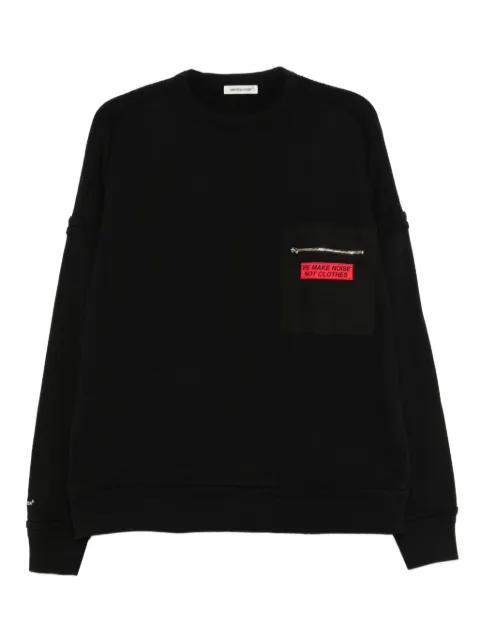 zipped-pocket cotton sweatshirt by UNDERCOVER