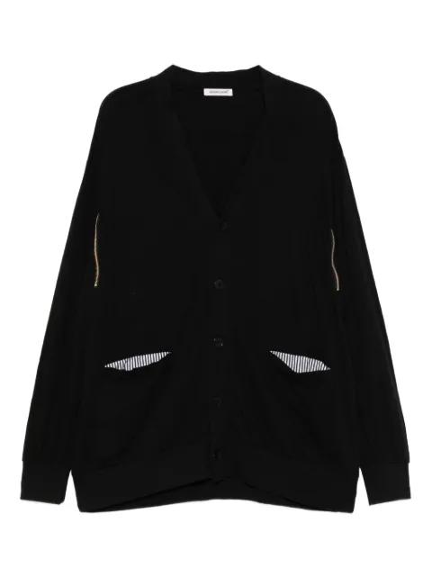 zipper-embellished cotton cardigan by UNDERCOVER