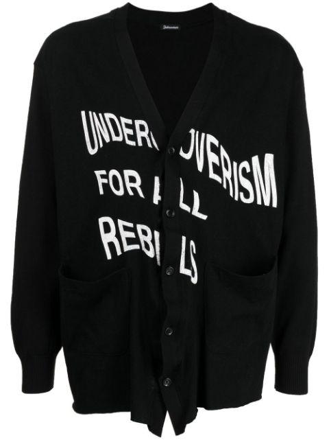 logo-print V-neck cardigan by UNDERCOVERISM