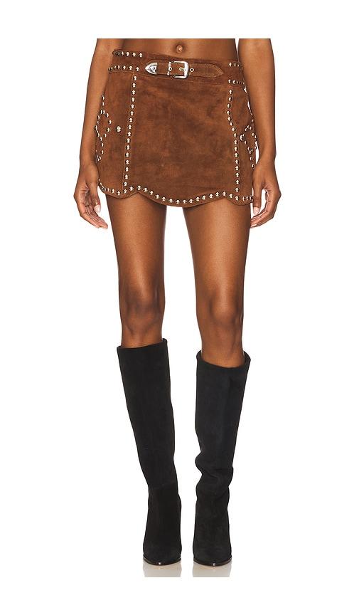 Understated Leather Crazy Life Skirt in Chocolate by UNDERSTATED LEATHER
