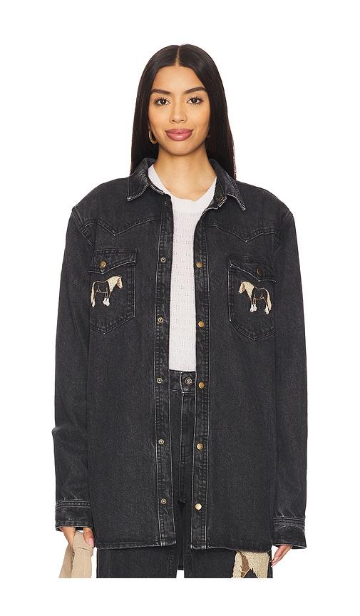Understated Leather Horsey Shirt in Black by UNDERSTATED LEATHER