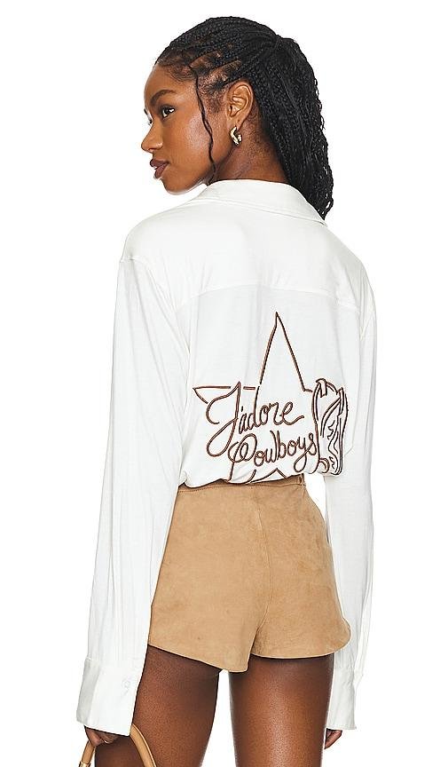 Understated Leather J'adore Cowboys Bedshirt in Ivory by UNDERSTATED LEATHER