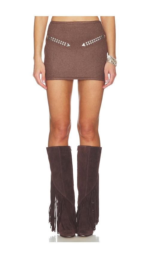 Understated Leather Moonshine Skirt in Brown by UNDERSTATED LEATHER