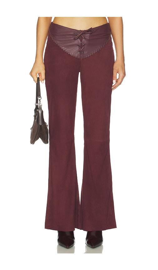 Understated Leather Sonny Suede Pant in Chocolate by UNDERSTATED LEATHER