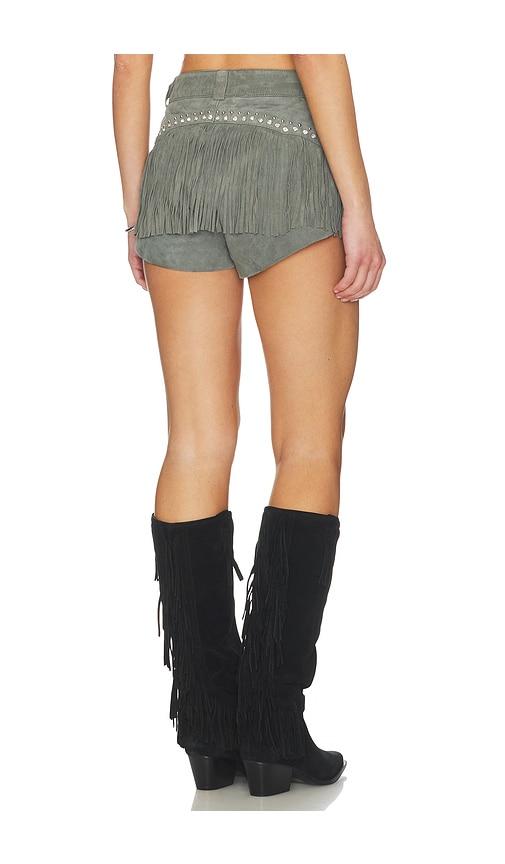 Understated Leather Starburst Short in Grey by UNDERSTATED LEATHER