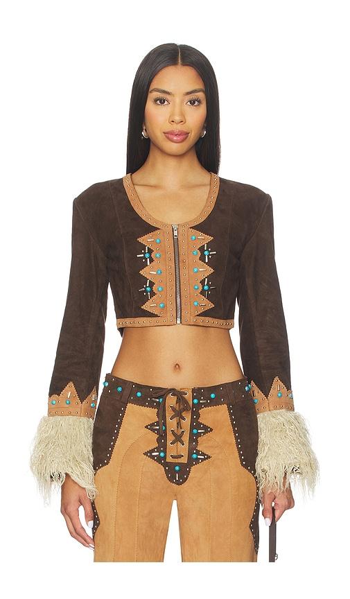 Understated Leather x REVOLVE Record Jacket in Brown by UNDERSTATED LEATHER