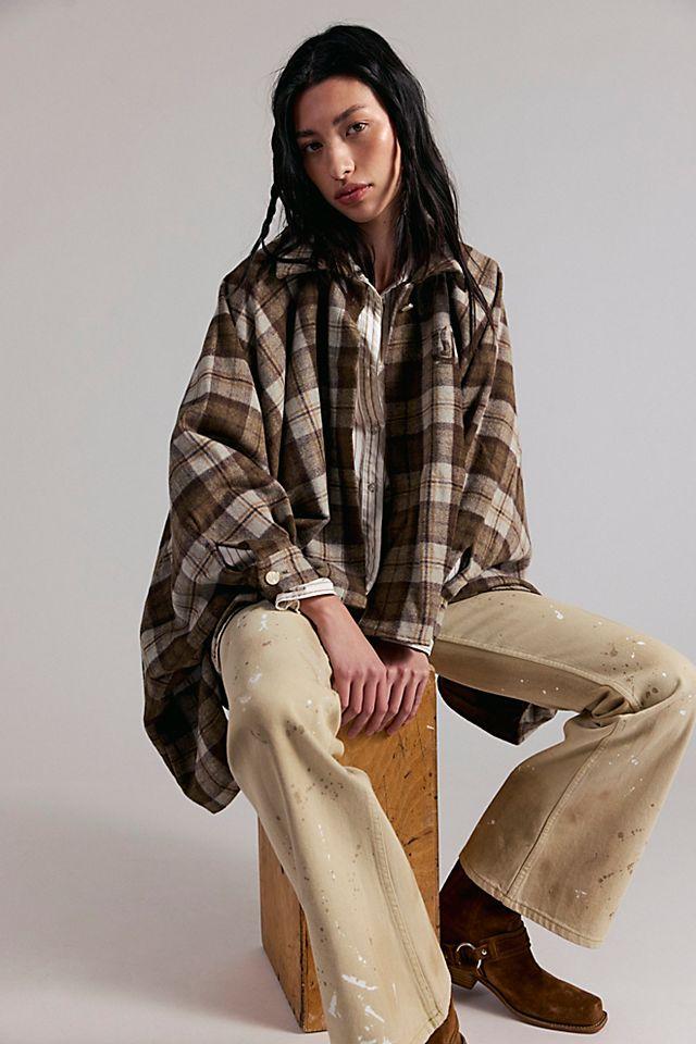 Understated Leather Western Plaid Cape by UNDERSTATED LEATHER | FREE PEOPLE