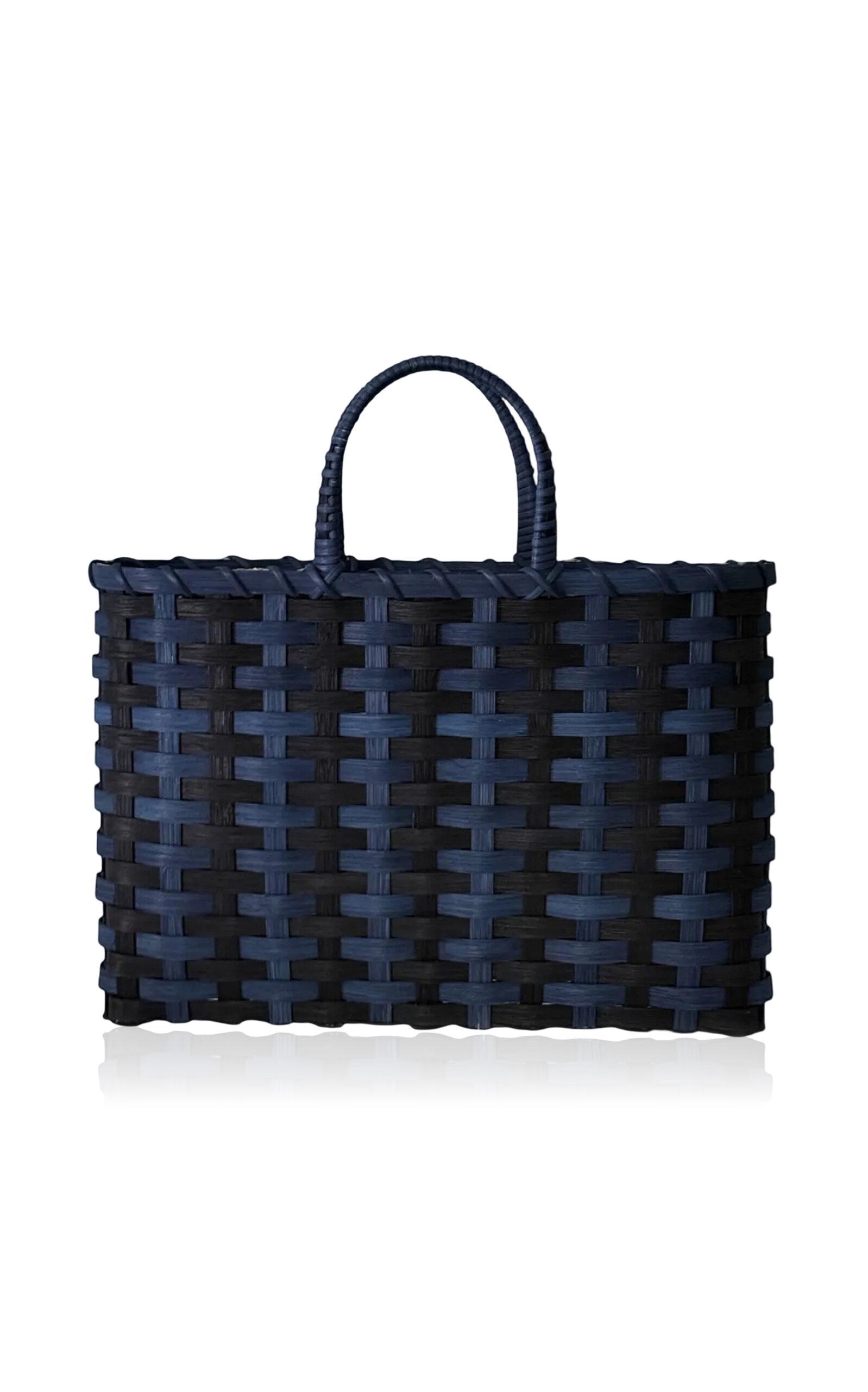 UNDERWATER WEAVING STUDIO - Laptop Rattan Basket - Navy - Moda Operandi by UNDERWATER WEAVING STUDIO