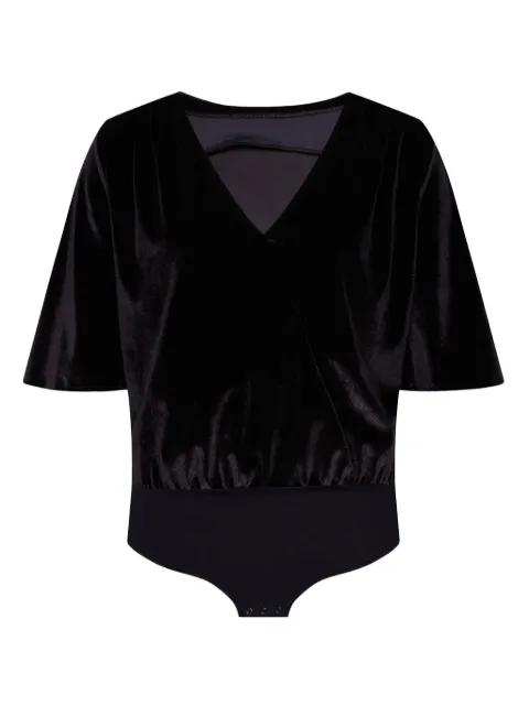 Addicted To Love velvet wrap-neck bodysuit by UNDRESS CODE