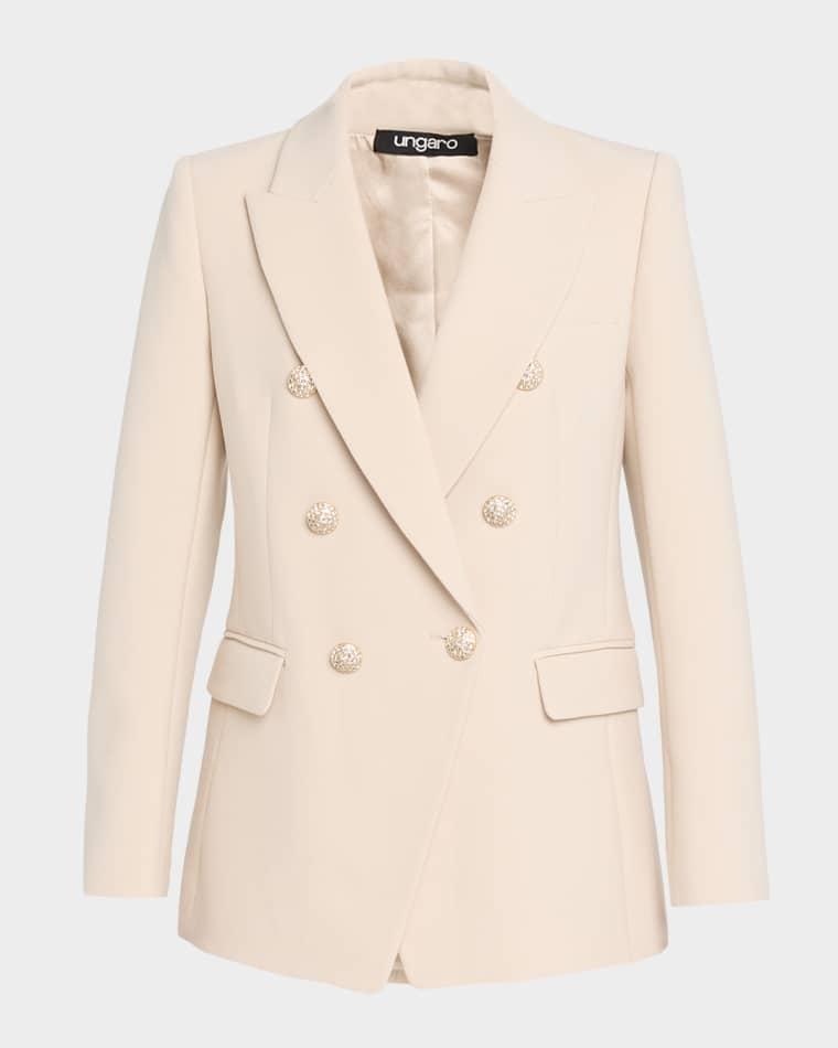 Amber Double-Breasted Stretch Crepe Jacket by UNGARO