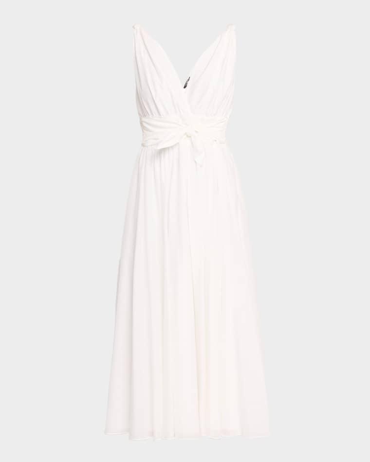 Josie Sleeveless Cotton-Silk Midi Dress by UNGARO
