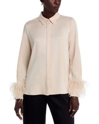 Luna Satin Back Crepe Blouse by UNGARO