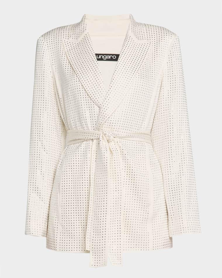 Rhinestone Wrap-Front Jacket by UNGARO