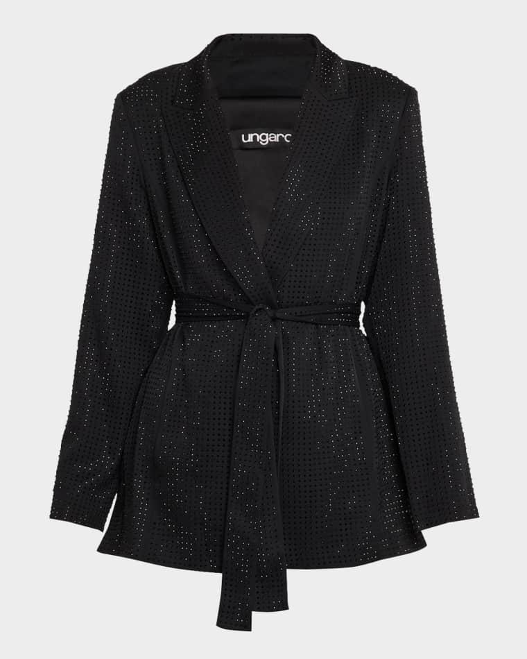 Rhinestone Wrap-Front Jacket by UNGARO
