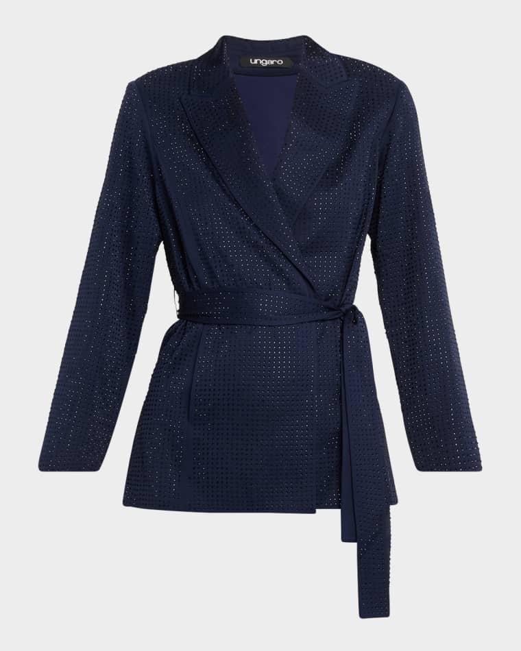 Rhinestone Wrap-Front Jacket by UNGARO