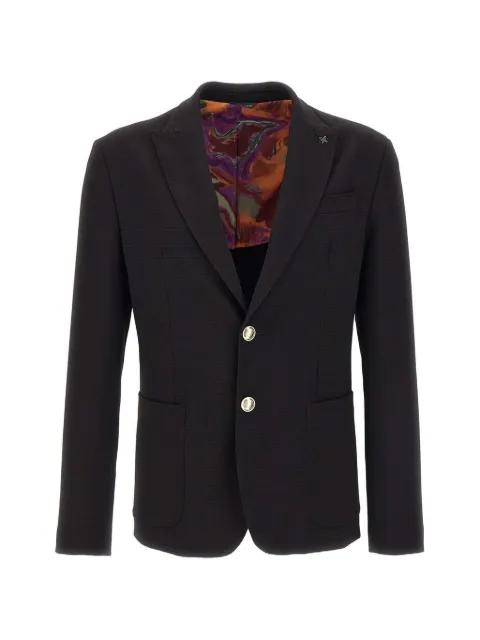 jewel-button peak-lapel blazer by UNGARO
