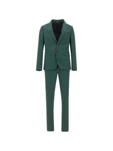 pinstripe peak-lapel suit by UNGARO