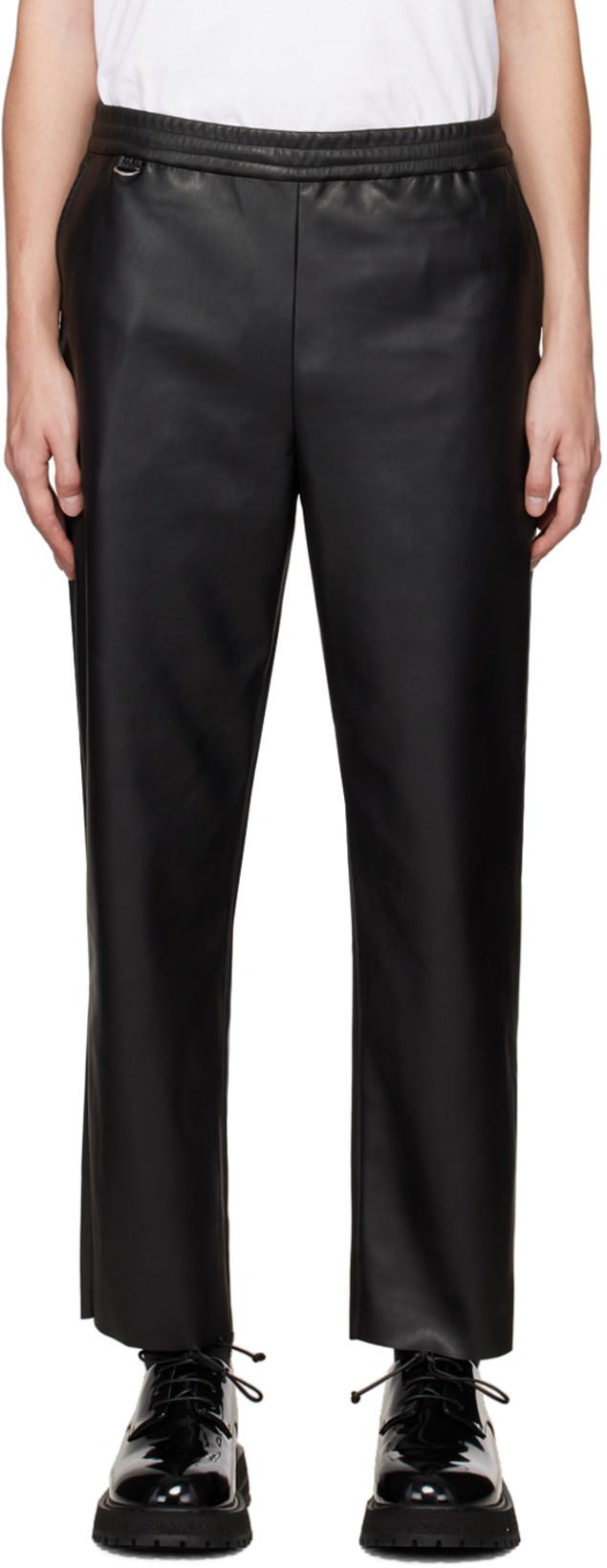 Black Easy Faux-Leather Pants by UNIFORM EXPERIMENT | jellibeans