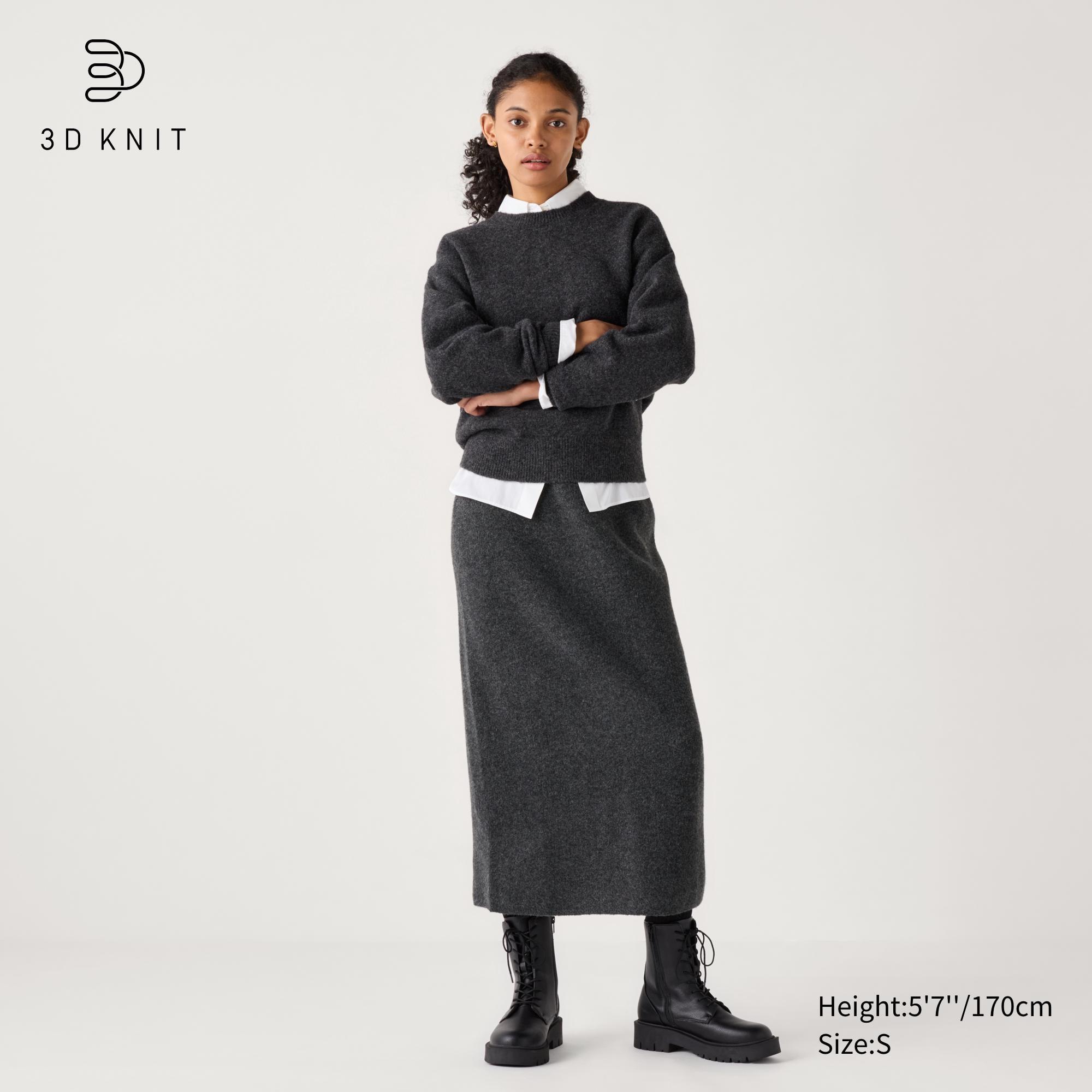 3D Knit Souffle Yarn Skirt by UNIQLO