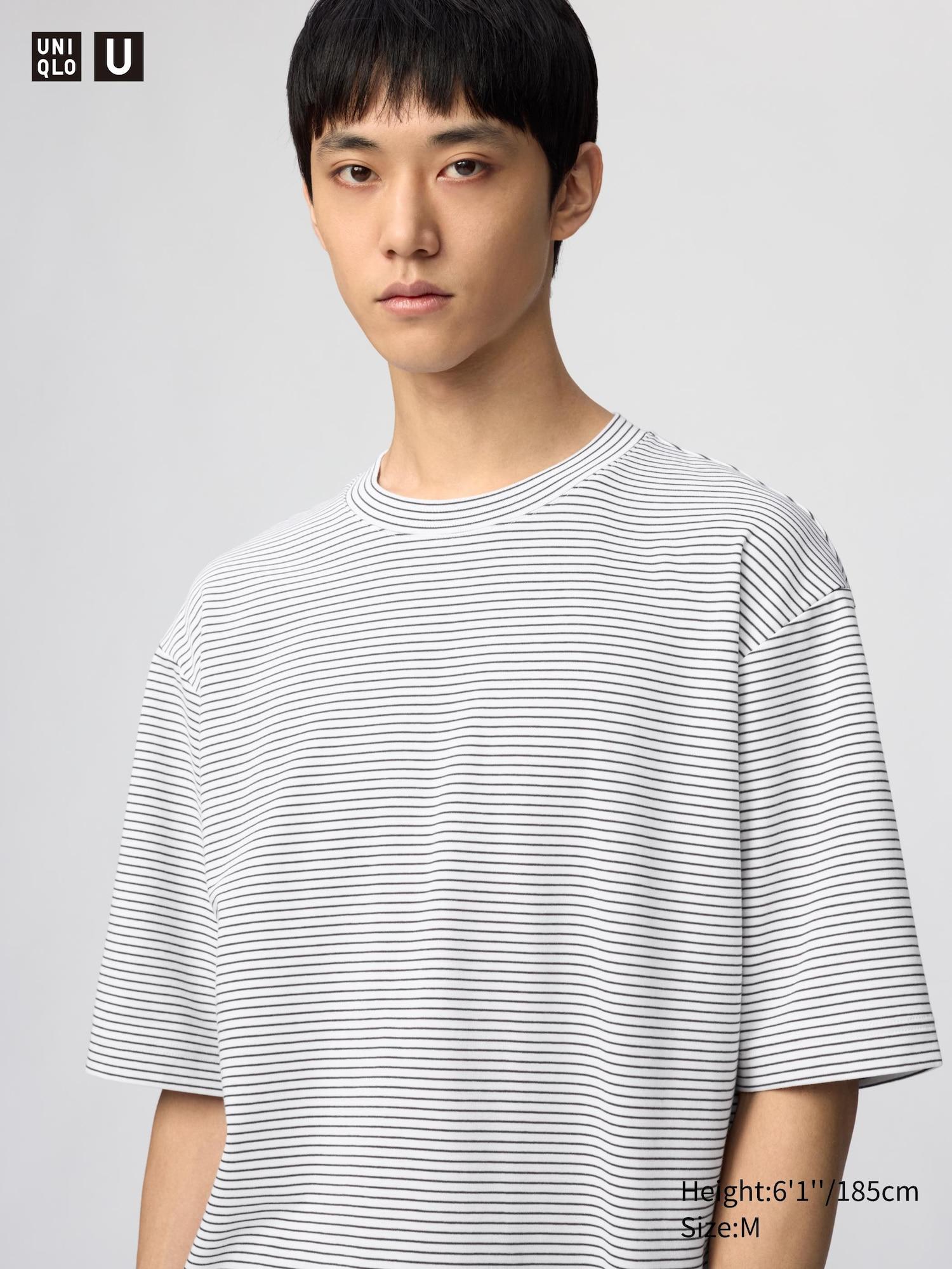 AIRism Cotton Oversized Striped T-Shirt by UNIQLO