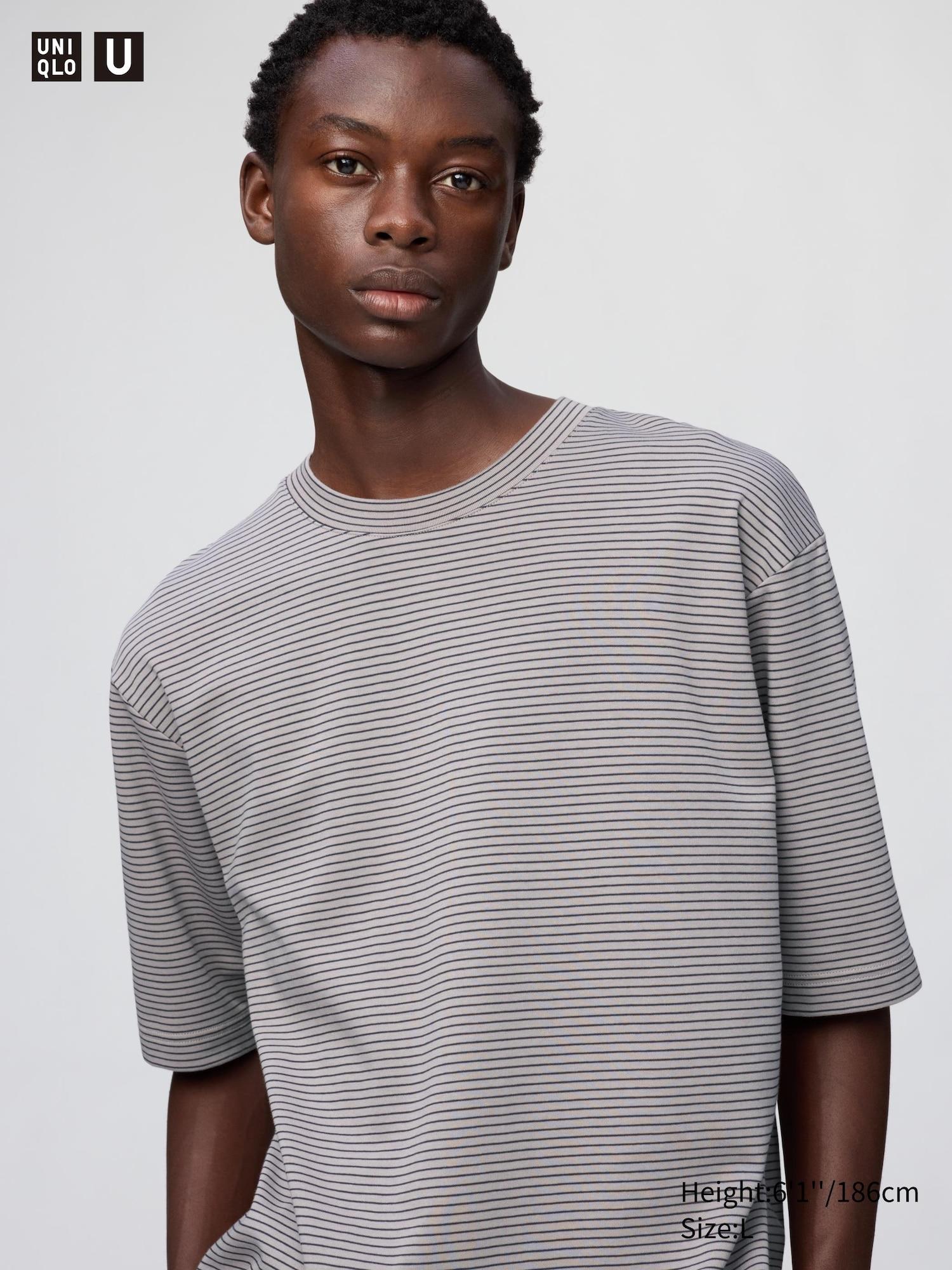 AIRism Cotton Oversized Striped T-Shirt by UNIQLO
