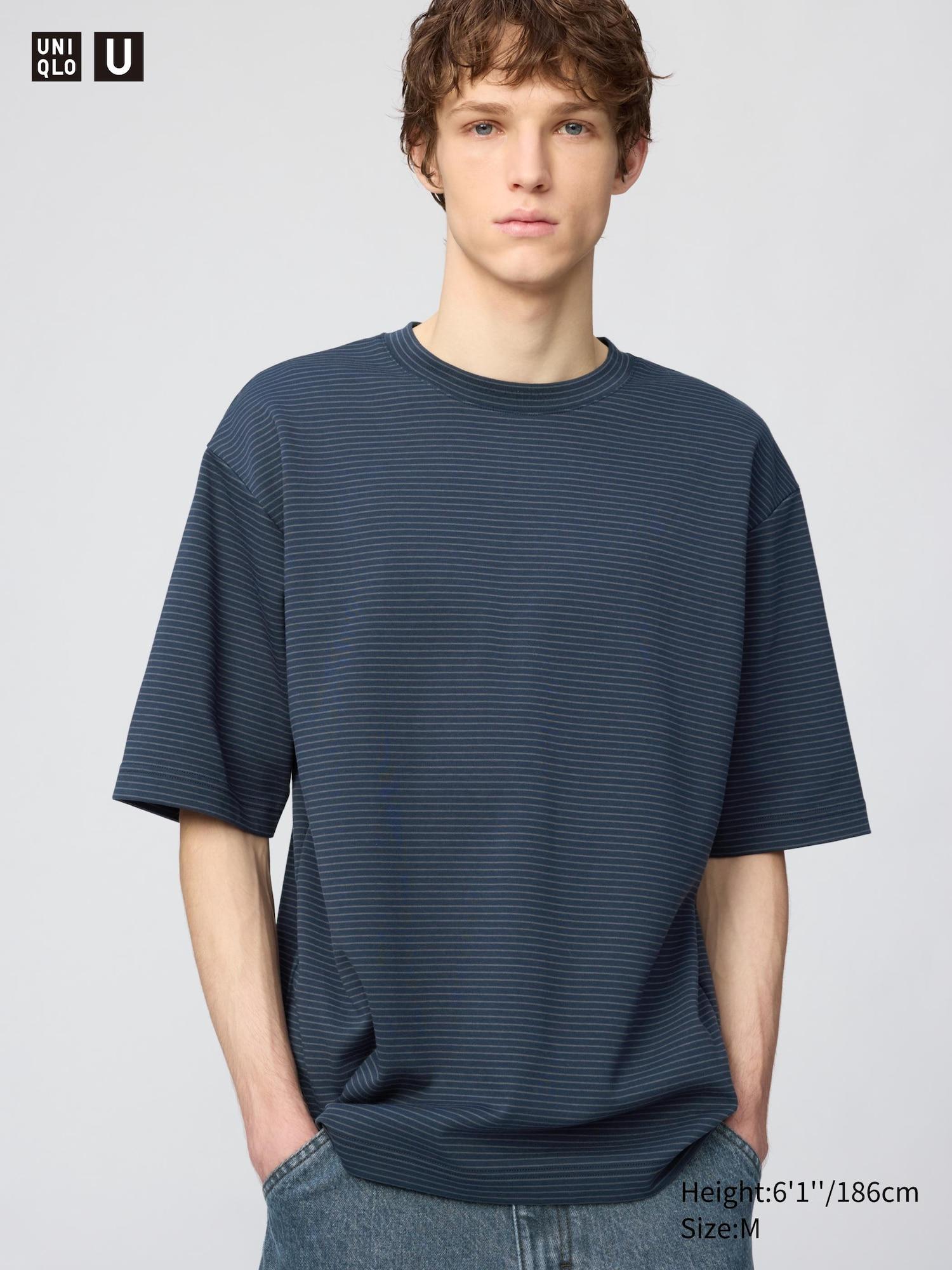 AIRism Cotton Oversized Striped T-Shirt by UNIQLO