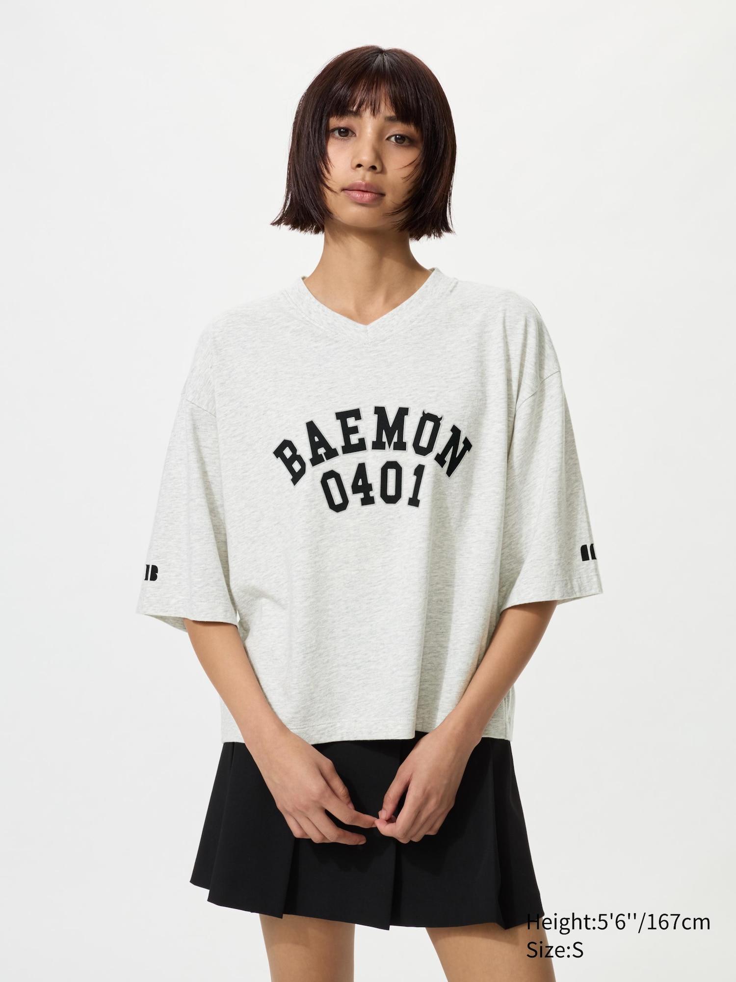 BABYMONSTER UT Cropped Graphic T-Shirt | V-Neck by UNIQLO